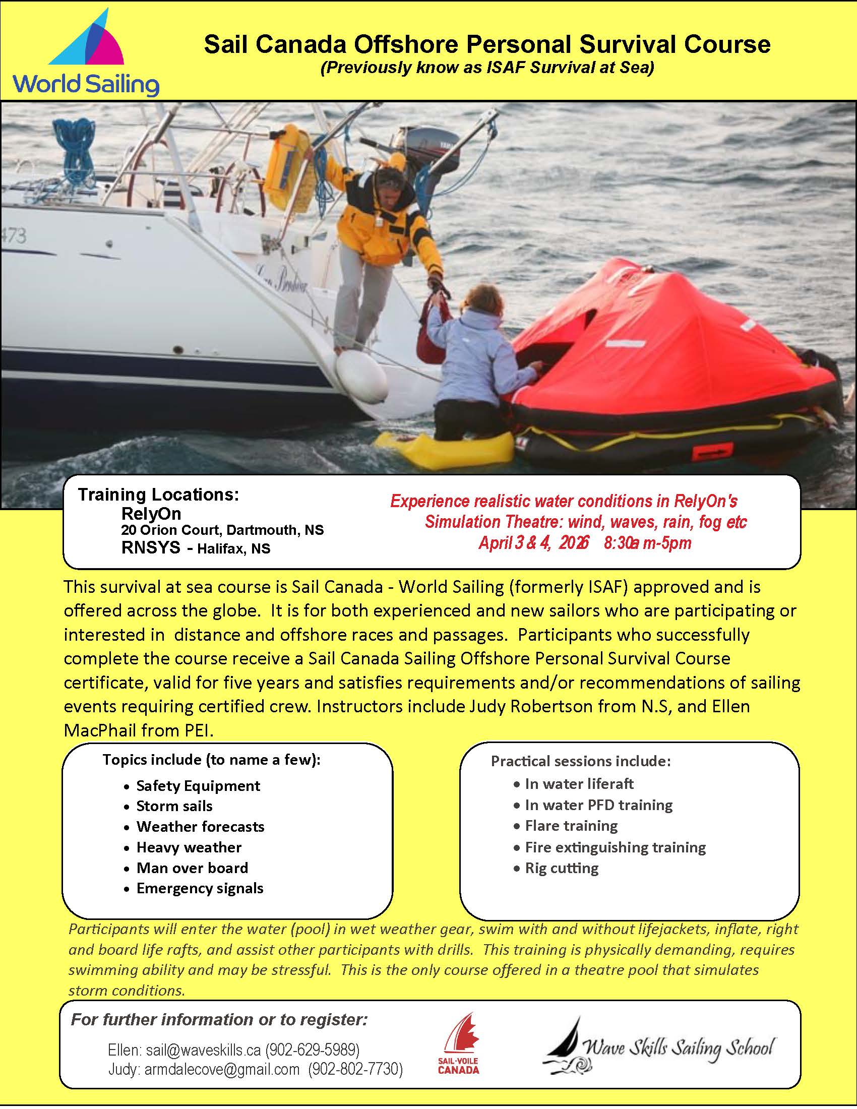 Offshore Personal Survival Course Offered in April